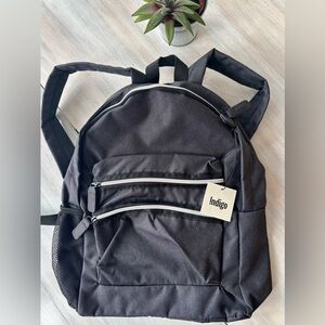 NWT Indigo Black Backpack Unisex with Front Zippers.